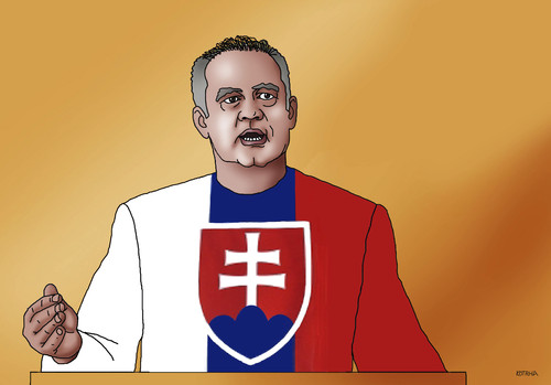 Cartoon: andrej kiska - president (medium) by Lubomir Kotrha tagged presiden,vote,slovakia