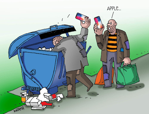 Cartoon: appleapple (medium) by Lubomir Kotrha tagged new,iphone,apple