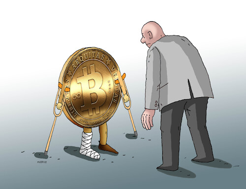 Cartoon: bituraz2 (medium) by Lubomir Kotrha tagged dollar,euro,cryptocurrency,bitcoin,memecoin,dollar,euro,cryptocurrency,bitcoin,memecoin