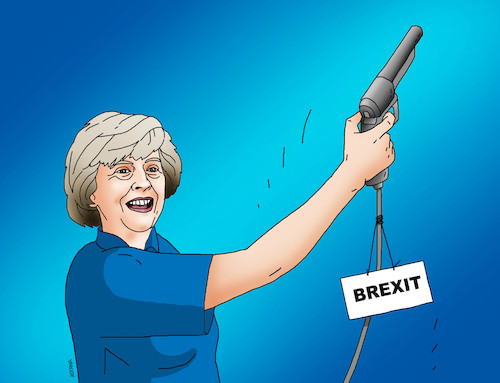 Cartoon: brexitmay1 (medium) by Lubomir Kotrha tagged brexit,eu,europe,world,usa,great,britany
