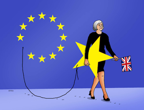 Cartoon: britstareu (medium) by Lubomir Kotrha tagged eu,euro,brexit,libra,world