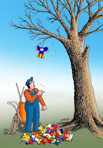 Cartoon: catalalist (medium) by Lubomir Kotrha tagged independence,referendum,catalonia,spain,europe,euro,peace