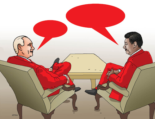 Cartoon: chinarusred24 (medium) by Lubomir Kotrha tagged china,world,china,world