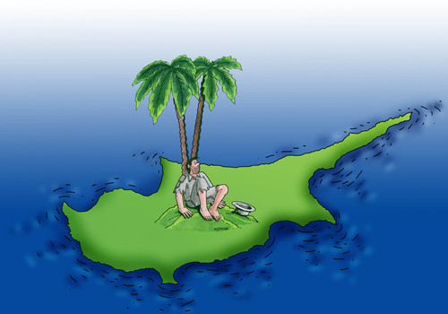 Cartoon: cypostrov (medium) by Lubomir Kotrha tagged money,bank,eu,euro,dollar,crisis,cyprus