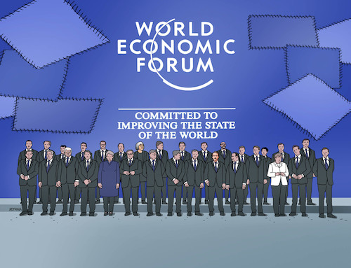 Cartoon: davos (medium) by Lubomir Kotrha tagged davos,world,economy,forum