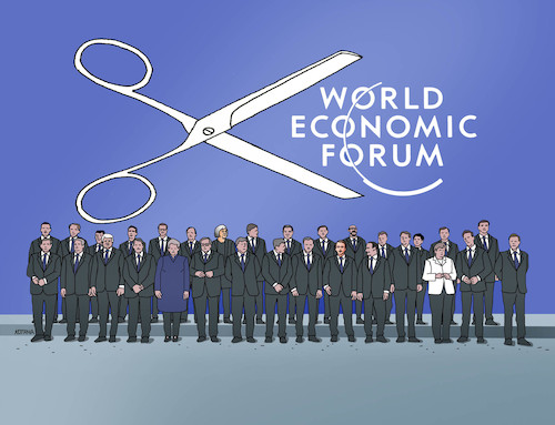 Cartoon: davosnoznice (medium) by Lubomir Kotrha tagged davos,world,economy,forum
