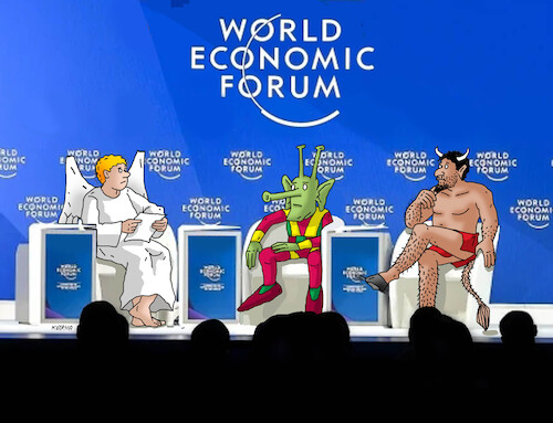 Cartoon: davostrio (medium) by Lubomir Kotrha tagged world,economic,forum,davos,world,economic,forum,davos