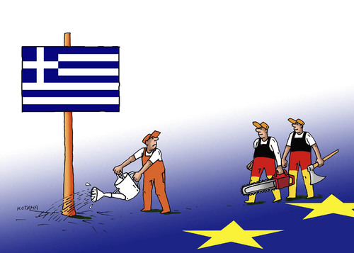 Cartoon: degreek (medium) by Lubomir Kotrha tagged eu,greece,germany,crisis