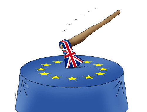 Cartoon: eubritsek (medium) by Lubomir Kotrha tagged eu,summit,brexit,europa,cameron,referendum