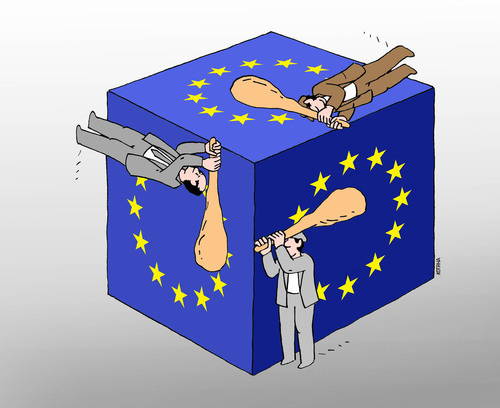 Cartoon: eubumtresk (medium) by Lubomir Kotrha tagged eu,summit,bratislava,slovakia
