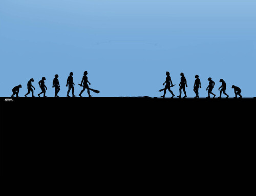 Cartoon: evoluduo (medium) by Lubomir Kotrha tagged evolution,evolution