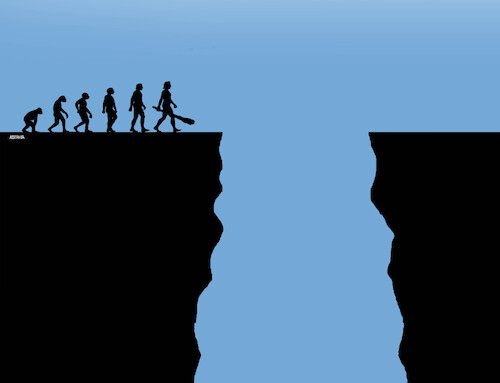 Cartoon: evopriepast (medium) by Lubomir Kotrha tagged evolution,evolution