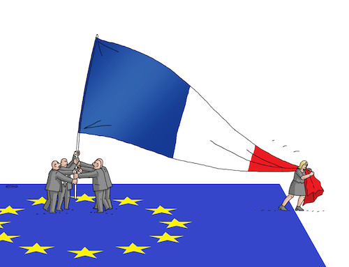 Cartoon: franceflag1 (medium) by Lubomir Kotrha tagged france,president,election,europa,the,world,euro,dollar