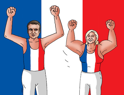 Cartoon: francelepen (medium) by Lubomir Kotrha tagged france,elections,macron,le,pen,france,elections,macron,le,pen