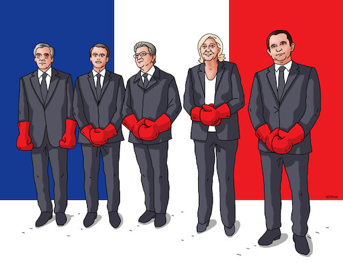 Cartoon: franceprezidents (medium) by Lubomir Kotrha tagged france,president,election,europa,the,world,euro,dollar