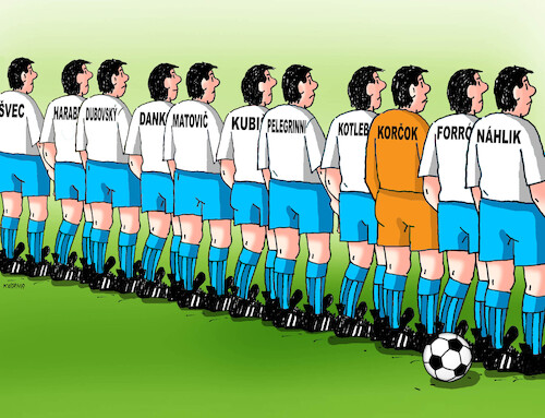Cartoon: futkandidat24 (medium) by Lubomir Kotrha tagged slovakia,presidential,election,candidates,slovakia,presidential,election,candidates