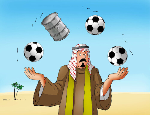 Cartoon: futzongler (medium) by Lubomir Kotrha tagged qatar,football,championships,qatar,football,championships