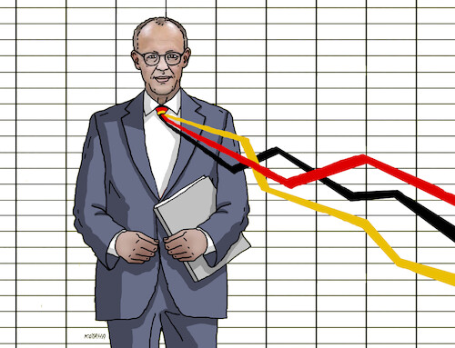 Cartoon: gerkravat (medium) by Lubomir Kotrha tagged deutschland,merz,economy,deutschland,merz,economy