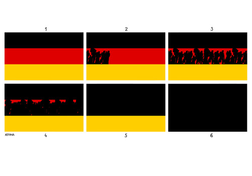 Cartoon: germigrants (medium) by Lubomir Kotrha tagged refugees,europe,afrika,germany,merkel,world