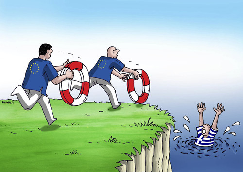 Cartoon: greetop (medium) by Lubomir Kotrha tagged greece,ue,money,crisis