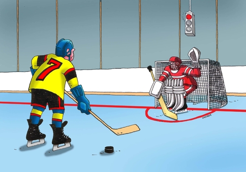 Cartoon: hokesemafor (medium) by Lubomir Kotrha tagged hokej,hockey,world,cup