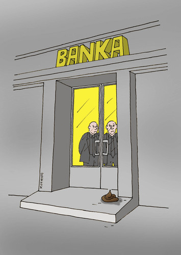 Cartoon: hovbank (medium) by Lubomir Kotrha tagged money,bank,eu,euro,dollar,crisis,cyprus