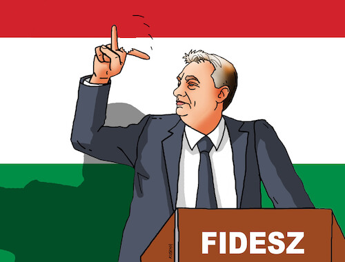 Cartoon: hunviktor (medium) by Lubomir Kotrha tagged hungary,election,orban,magyar,fidesz,tisza,hungary,election,orban,magyar,fidesz,tisza