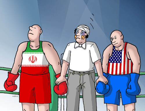 Cartoon: iranbox26 (medium) by Lubomir Kotrha tagged iran,protests,usa,iran,protests,usa