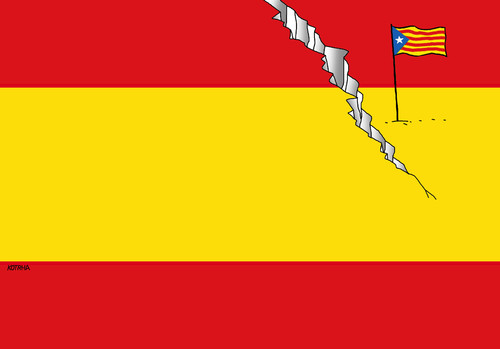 Cartoon: katalanez (medium) by Lubomir Kotrha tagged catalan,spain,election,independence,europe