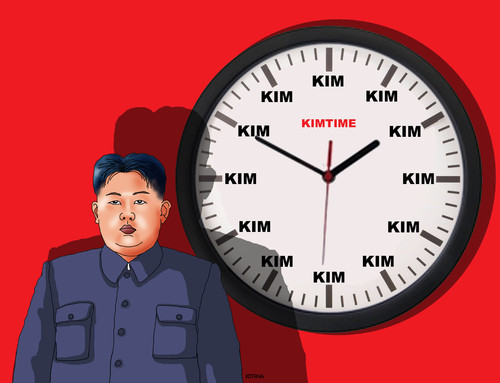 Cartoon: kimkimtime (medium) by Lubomir Kotrha tagged kim,korea,time