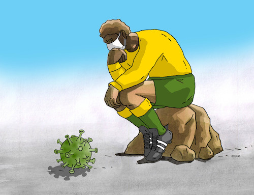 Cartoon: korofut (medium) by Lubomir Kotrha tagged sport,soccer,corona,covid,sport,soccer,corona,covid