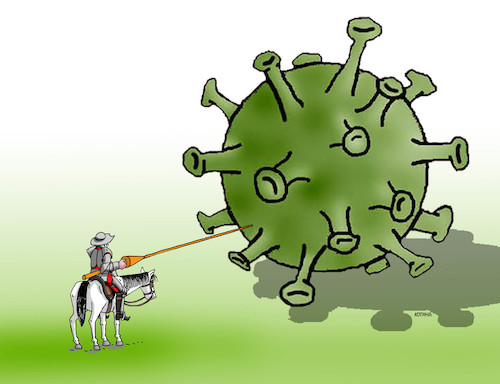 Cartoon: koronadon (medium) by Lubomir Kotrha tagged coronavirus,wall,street,fed,burza,dollar,euro,world
