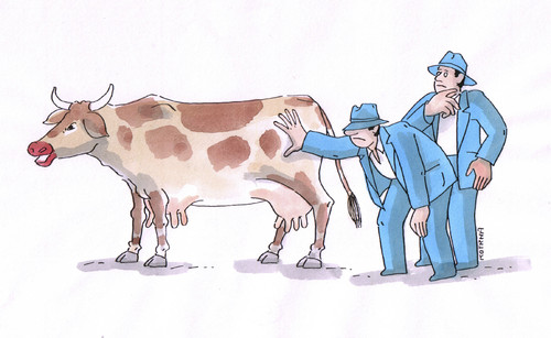 Cartoon: krava - cow (medium) by Lubomir Kotrha tagged milk,abolish,eu,abolition,quota,cows,quotas