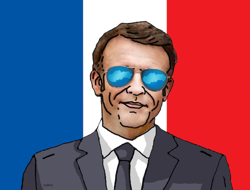 Cartoon: macronsk (medium) by Lubomir Kotrha tagged meeting,macron,fico,france,slovakia,meeting,macron,fico,france,slovakia