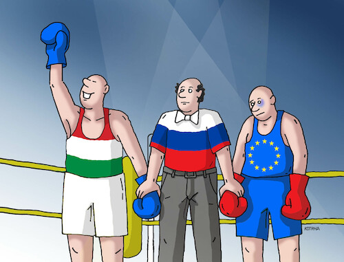 Cartoon: madbox (medium) by Lubomir Kotrha tagged eu,hungary,orban,russia,fonds,sanctions,eu,hungary,orban,russia,fonds,sanctions