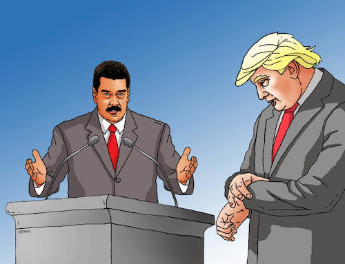 Cartoon: madurotime (medium) by Lubomir Kotrha tagged venezuela,maduro,duo,presidents