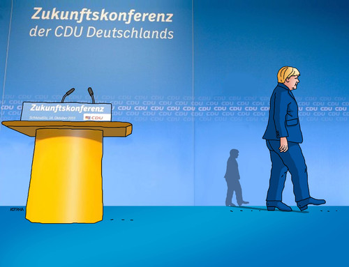Cartoon: merkelkonferenz (medium) by Lubomir Kotrha tagged angela,merkel,deutschland,cdu,konferenz,refugees