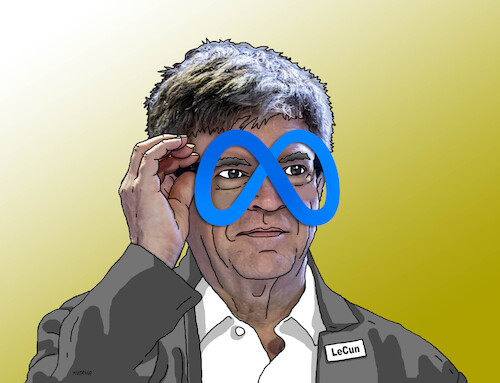 Cartoon: metalecun (medium) by Lubomir Kotrha tagged meta,lecun,ai,meta,lecun,ai