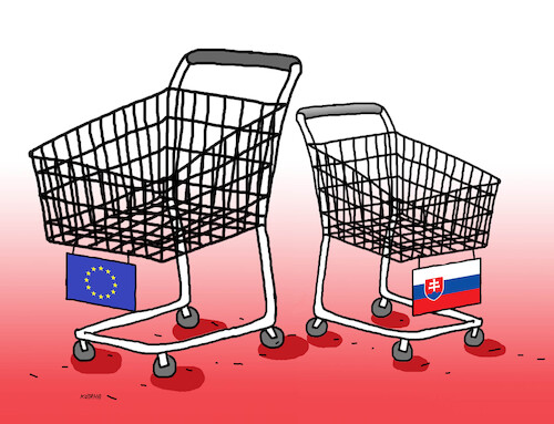 Cartoon: nakupy26 (medium) by Lubomir Kotrha tagged eu,slovakia,shopping,prices,eu,slovakia,shopping,prices