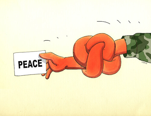 Cartoon: peaceruka (medium) by Lubomir Kotrha tagged war,peace,war,peace