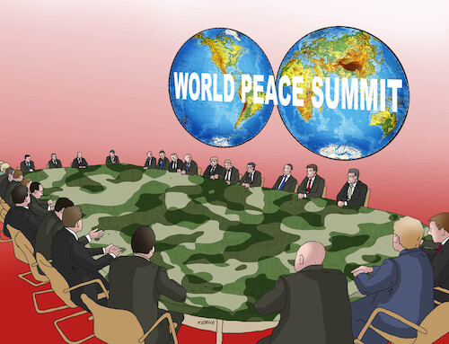 Cartoon: peacesummit24a (medium) by Lubomir Kotrha tagged war,peace,bombs,world,war,peace,bombs,world