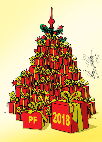 Cartoon: pf2018 (medium) by Lubomir Kotrha tagged christmas,santa,claus,new,year,pf