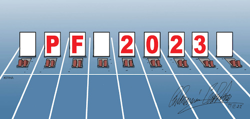 Cartoon: pf23 (medium) by Lubomir Kotrha tagged pf,2023,happy,new,year,pf,2023,happy,new,year