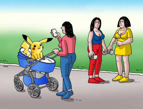 Cartoon: pokemon (medium) by Lubomir Kotrha tagged pokemon,go