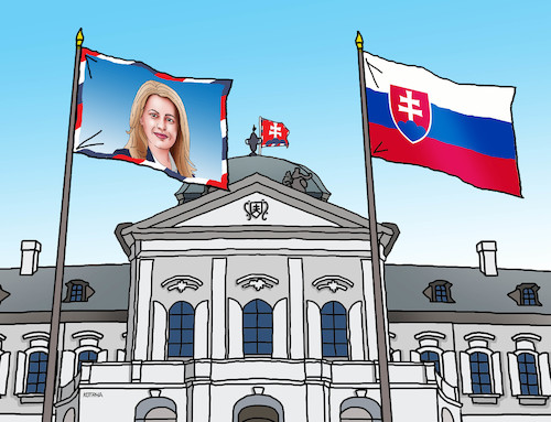 Cartoon: prezicaput (medium) by Lubomir Kotrha tagged zuzana,caputova,new,slovak,president