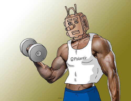 Cartoon: robopalan (medium) by Lubomir Kotrha tagged wall,street,biznis,palantir,wall,street,biznis,palantir