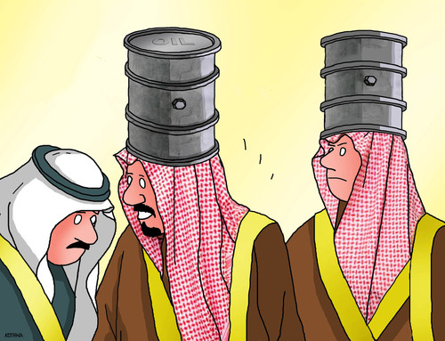 Cartoon: ropaci (medium) by Lubomir Kotrha tagged oil,opec,price,freeze,world
