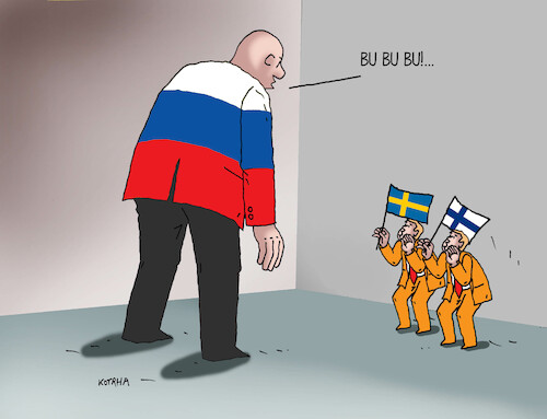 Cartoon: rusfinsved (medium) by Lubomir Kotrha tagged nato,russia,nato,russia