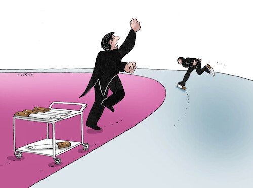 Cartoon: rychlokrad (medium) by Lubomir Kotrha tagged italy,winter,olympics,italy,winter,olympics