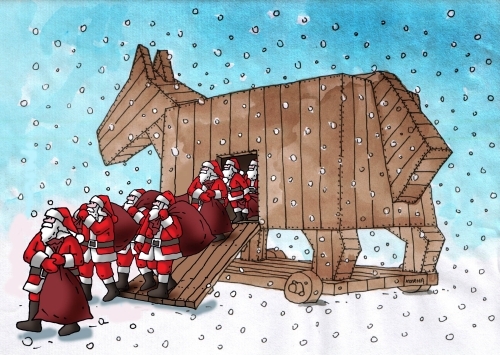 Cartoon: santatroy (medium) by Lubomir Kotrha tagged humor